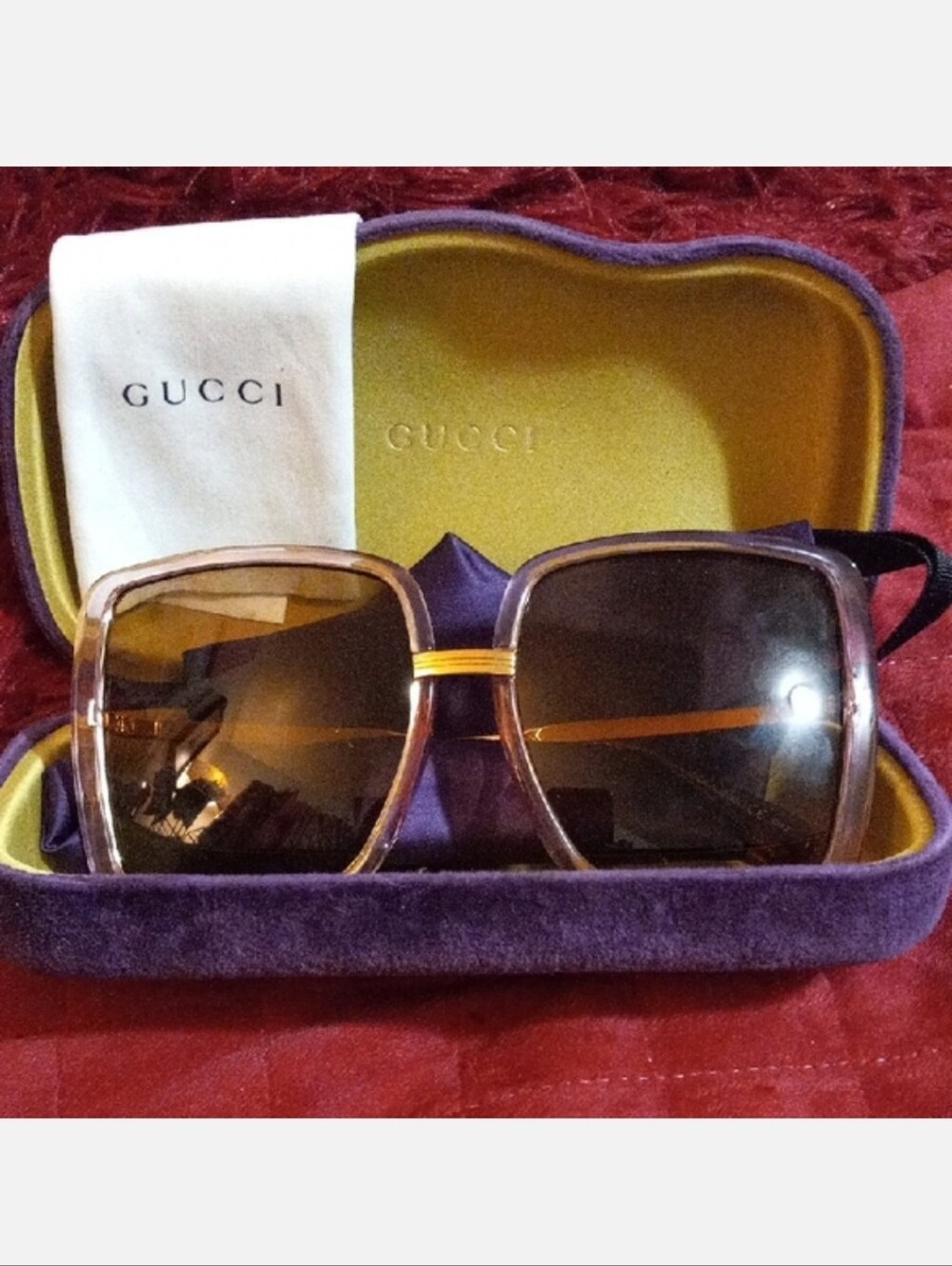 Please Do Not Buy ..Athentic Pink Rimmed Gucci Sunglasses